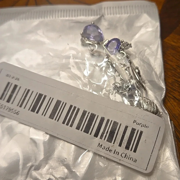 Chic Silver-Plated Blue Cat Earrings - Picture 3 of 4